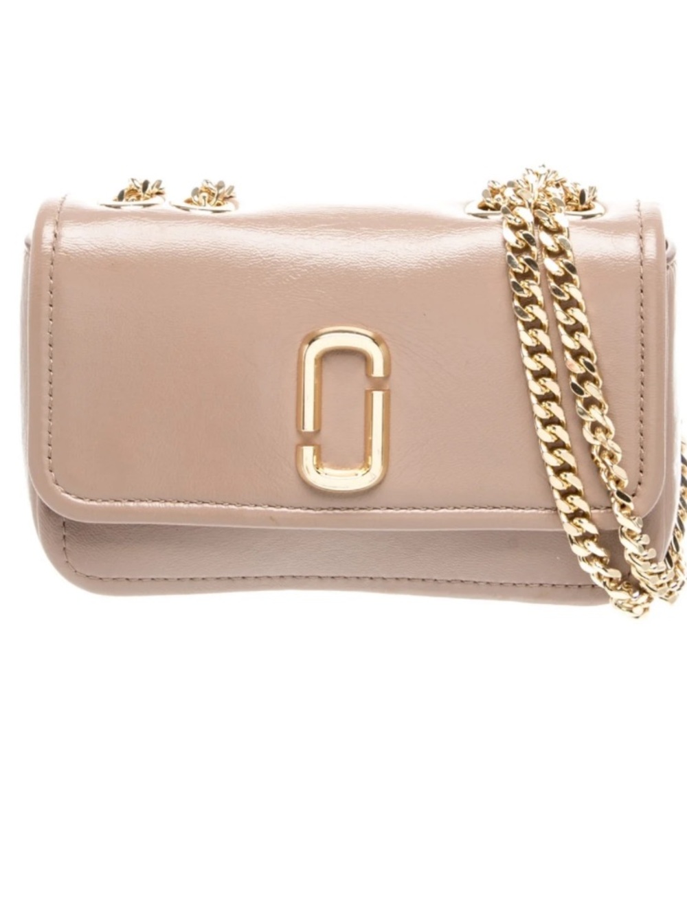 Marc Jacobs Taupe Leather Crossbody with Gold Chain